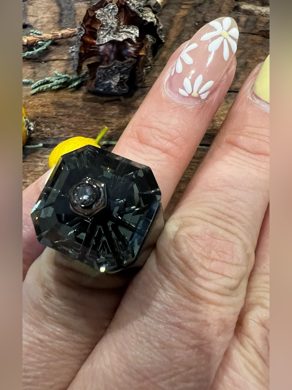 NWT Swarovski Numina Cocktail Ring Octagonal cut Black Ruthenium Plated